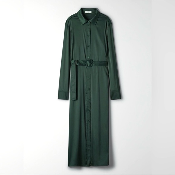 Aritzia Babaton Amory Satin Belted Shirt Dress - Picture 10 of 10